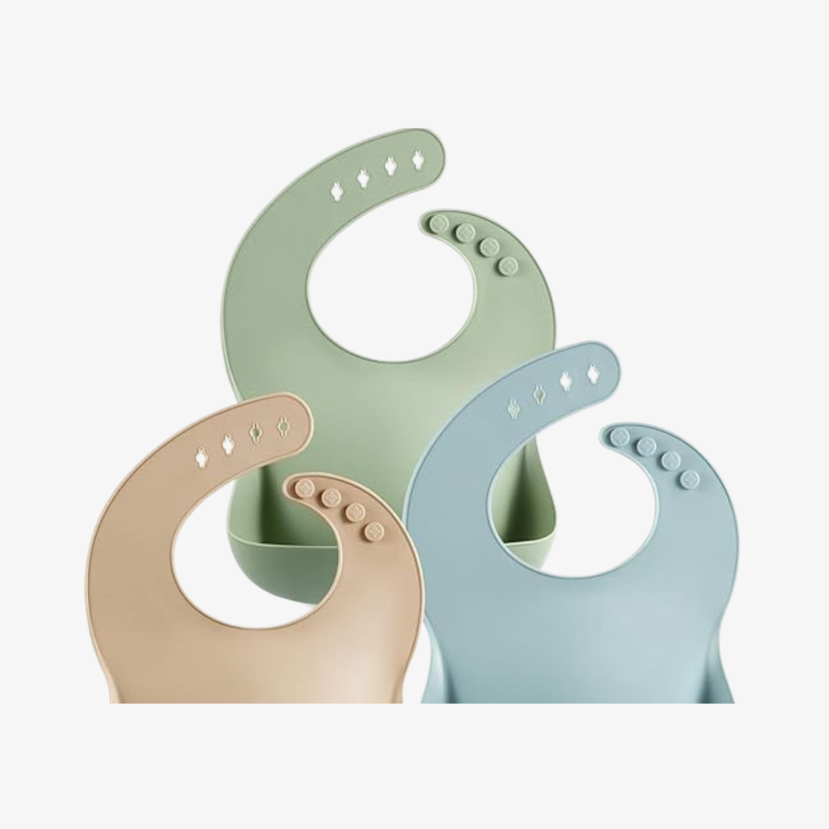 PandaEar Set of 3 Silicone Baby Bibs